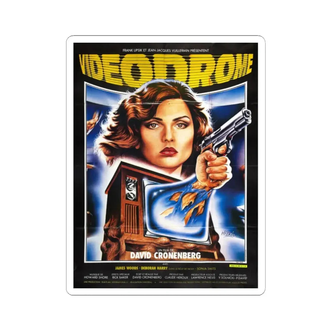 VIDEODROME (FRENCH) 1983 Movie Poster - STICKER Vinyl Kiss-Cut Decal 2 Inch White - The Sticker Space