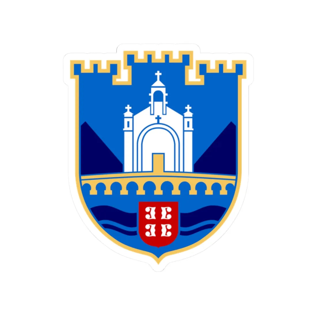 Višegrad grb (Bosnia and Herzegovina) (Coat of Arms) STICKER Vinyl Kiss-Cut Decal 2 Inch White - The Sticker Space