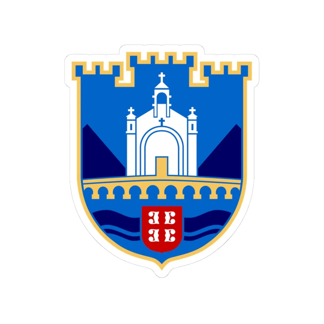 Višegrad grb (Bosnia and Herzegovina) (Coat of Arms) STICKER Vinyl Kiss-Cut Decal 3 Inch White - The Sticker Space