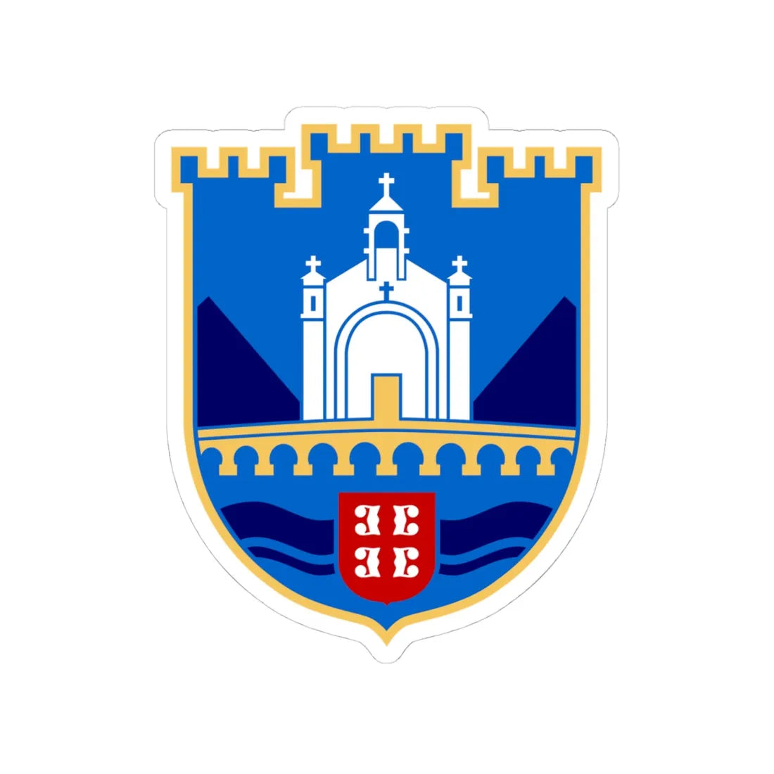 Višegrad grb (Bosnia and Herzegovina) (Coat of Arms) STICKER Vinyl Kiss-Cut Decal 4 Inch White - The Sticker Space