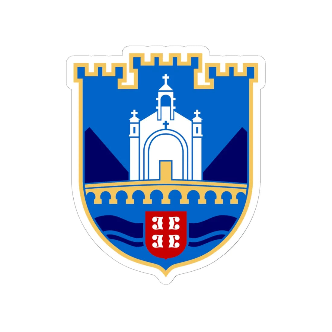 Višegrad grb (Bosnia and Herzegovina) (Coat of Arms) STICKER Vinyl Kiss-Cut Decal 6 Inch White - The Sticker Space