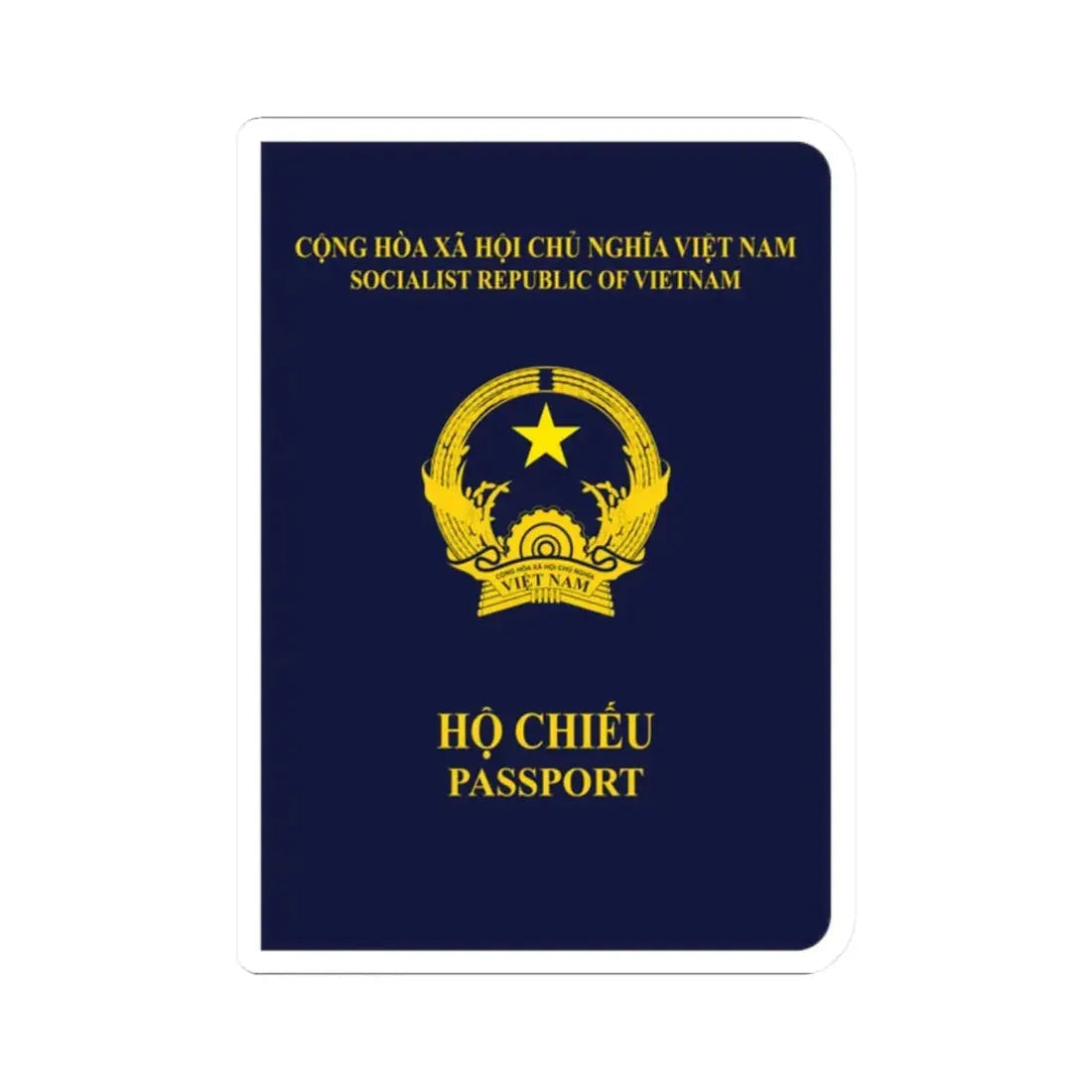 Vietnam Passport - STICKER Vinyl Kiss-Cut Decal 2 Inch White - The Sticker Space