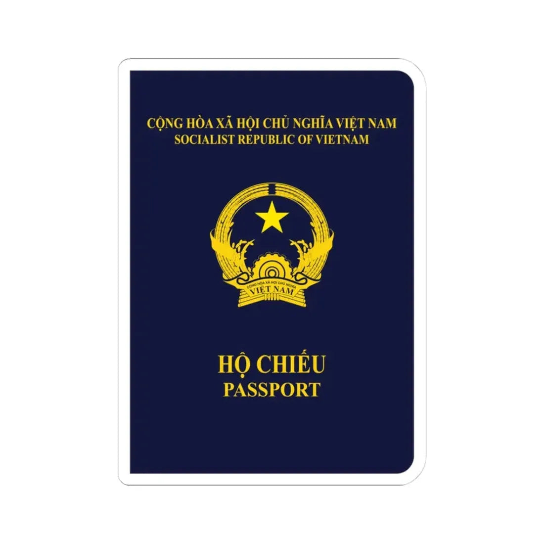 Vietnam Passport - STICKER Vinyl Kiss-Cut Decal 3 Inch White - The Sticker Space