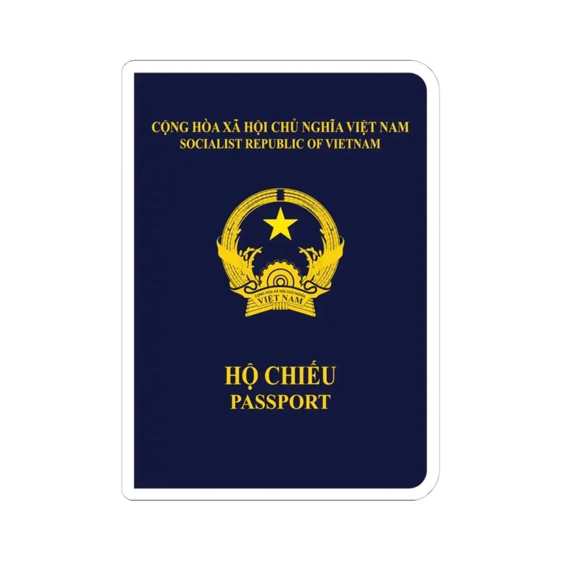 Vietnam Passport - STICKER Vinyl Kiss-Cut Decal 4 Inch White - The Sticker Space