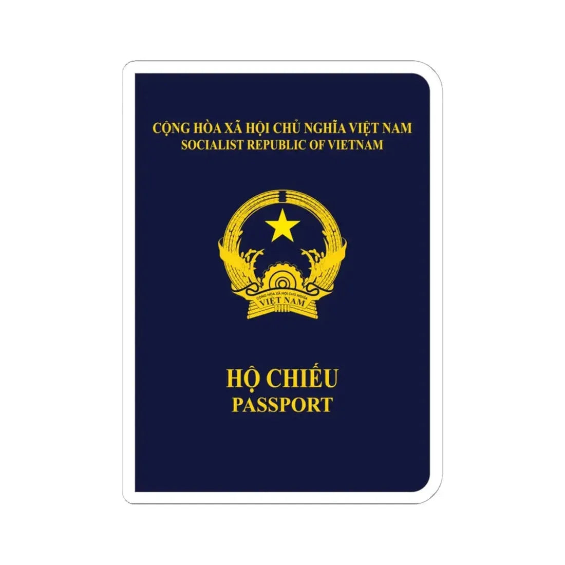 Vietnam Passport - STICKER Vinyl Kiss-Cut Decal 6 Inch White - The Sticker Space
