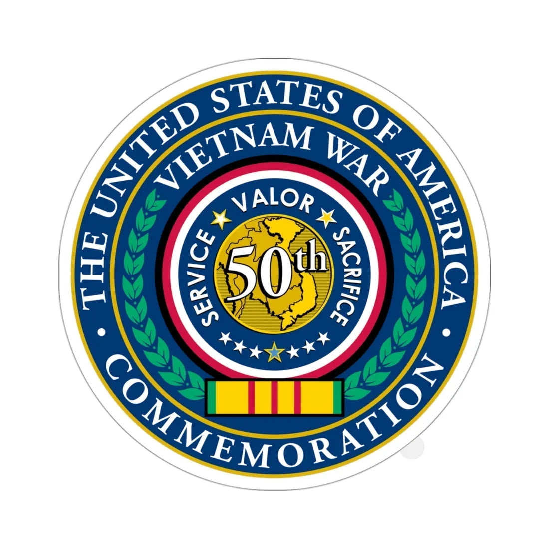 Vietnam War Commemoration 50th Anniversary STICKER Vinyl Die-Cut Decal 3 Inch - The Sticker Space