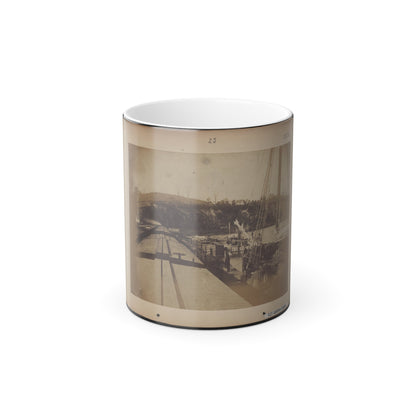 View From the Top of a Car on the Extreme End of the Burnside Wharf Looking Towards Shore (U.S. Civil War) Color Morphing Mug 11oz-11oz-The Sticker Space