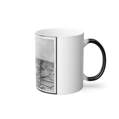 View of Atlanta, Georgia, With Railroad Cars in Left Foreground (U.S. Civil War) Color Morphing Mug 11oz-11oz-The Sticker Space