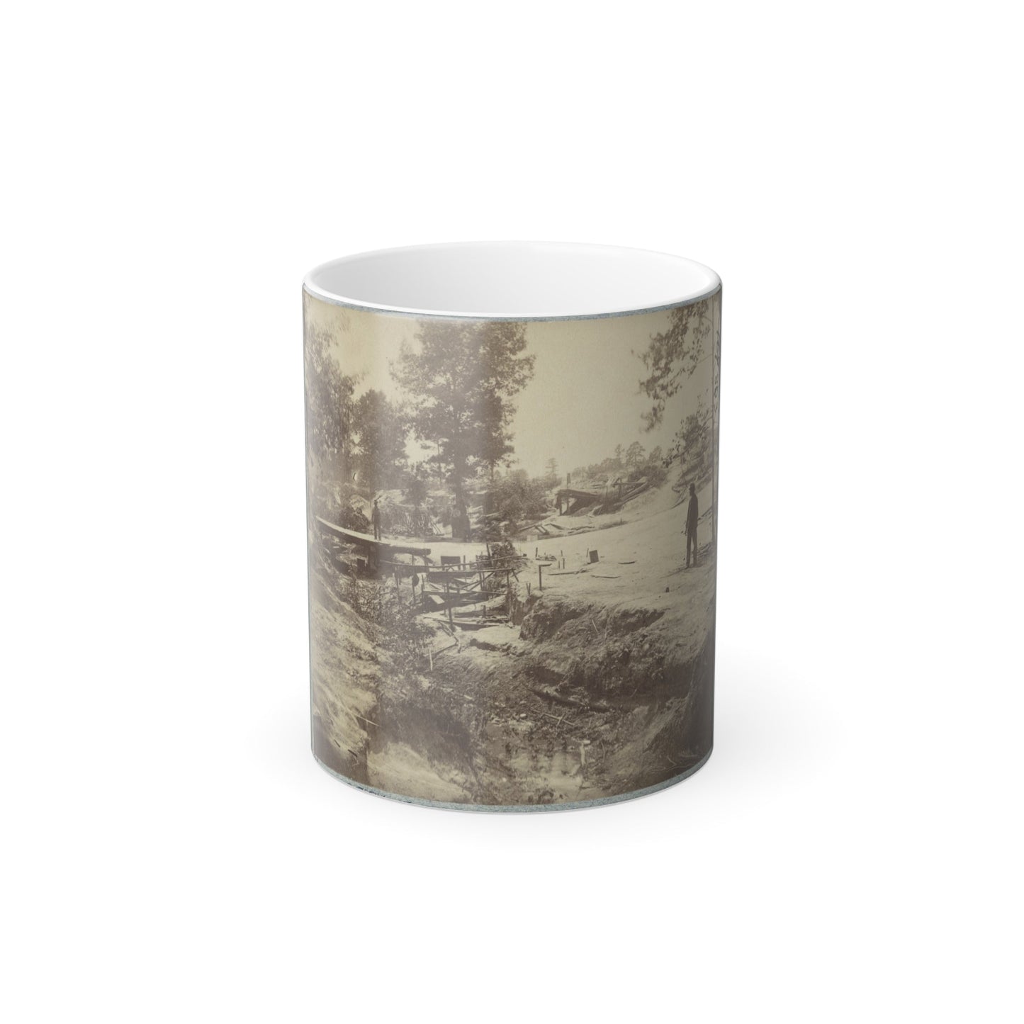 View of Bombproof Tents Occupied by U.S. Colored Troops in Front of Petersburg, Va., August 7, 1864 (U.S. Civil War) Color Morphing Mug 11oz-11oz-The Sticker Space