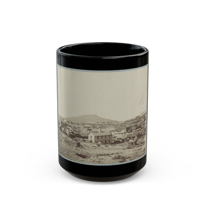 View Of Chattanooga With Lookout Mountain In The Distance(2) (U.S. Civil War) Black Coffee Mug-15oz-The Sticker Space