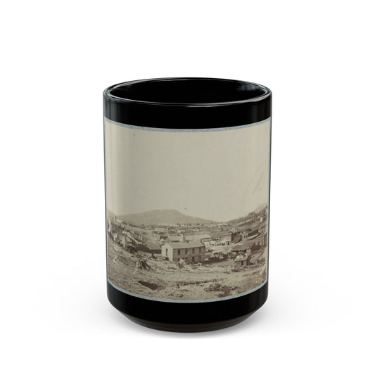 View Of Chattanooga With Lookout Mountain In The Distance(2) (U.S. Civil War) Black Coffee Mug-15oz-The Sticker Space