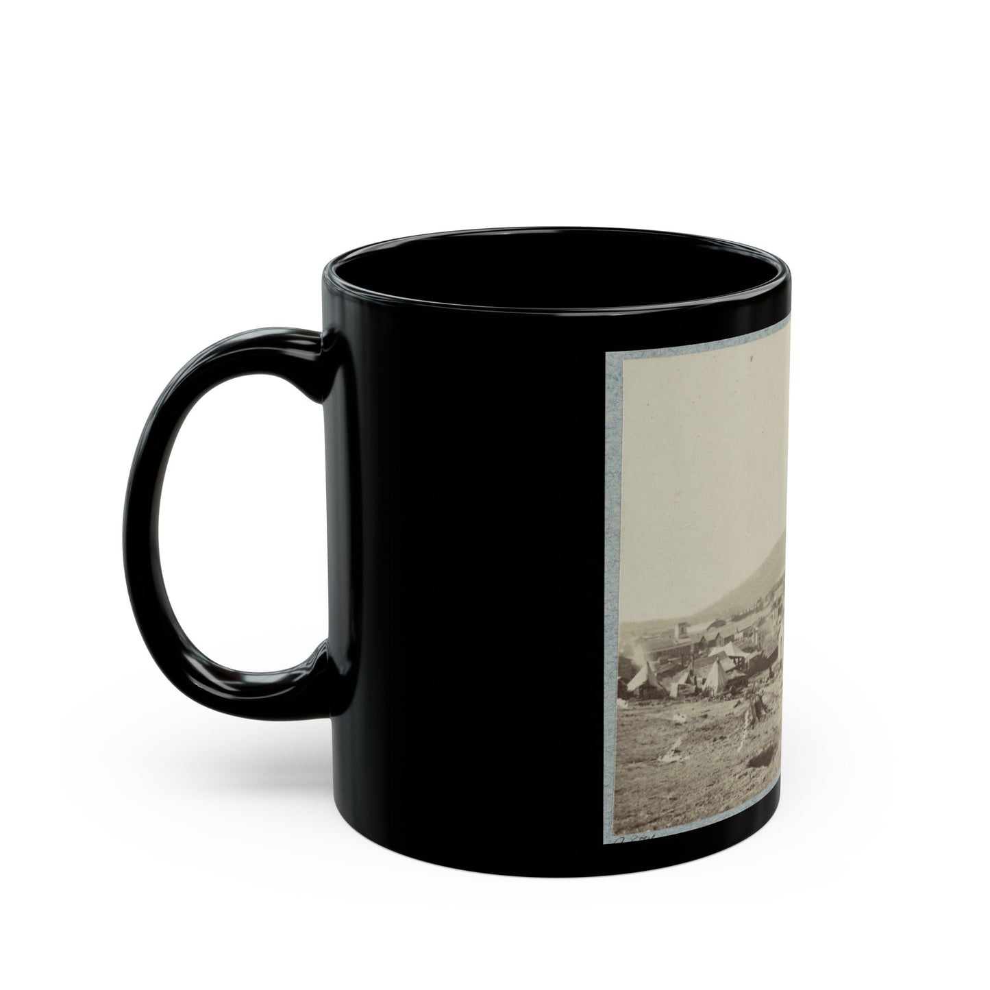 View Of Chattanooga With Lookout Mountain In The Distance(2) (U.S. Civil War) Black Coffee Mug
