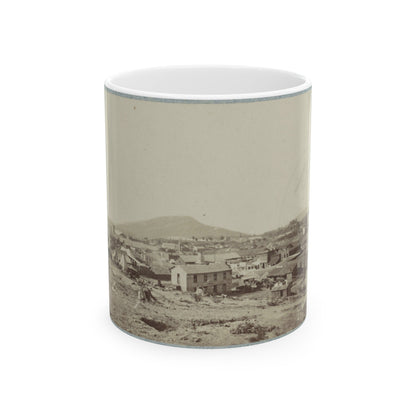 View Of Chattanooga With Lookout Mountain In The Distance(2) (U.S. Civil War) White Coffee Mug-11oz-The Sticker Space