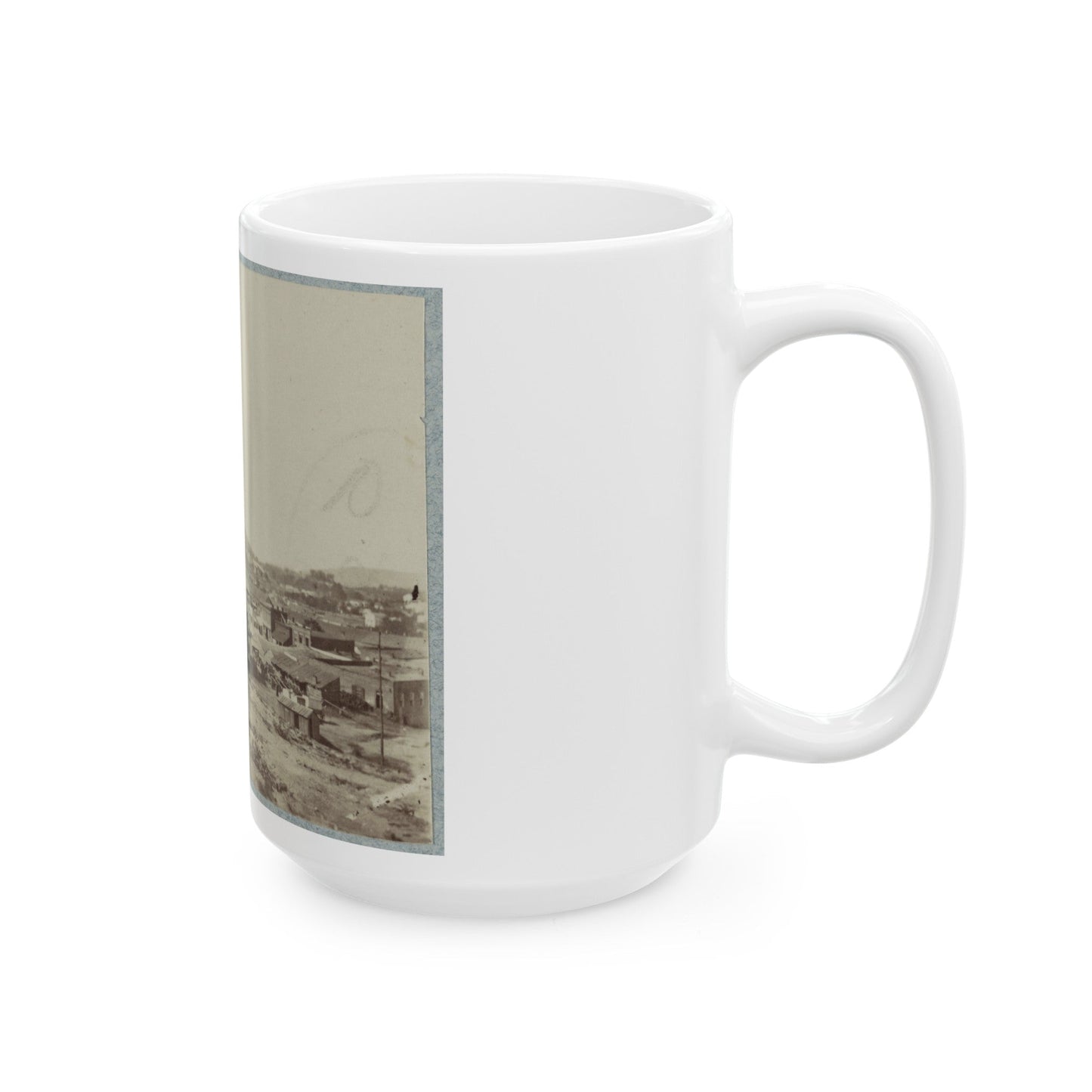 View Of Chattanooga With Lookout Mountain In The Distance(2) (U.S. Civil War) White Coffee Mug-The Sticker Space