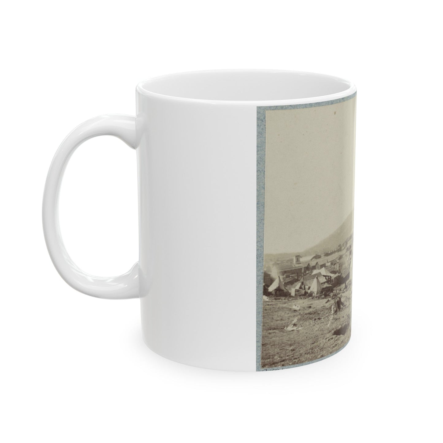 View Of Chattanooga With Lookout Mountain In The Distance(2) (U.S. Civil War) White Coffee Mug-The Sticker Space