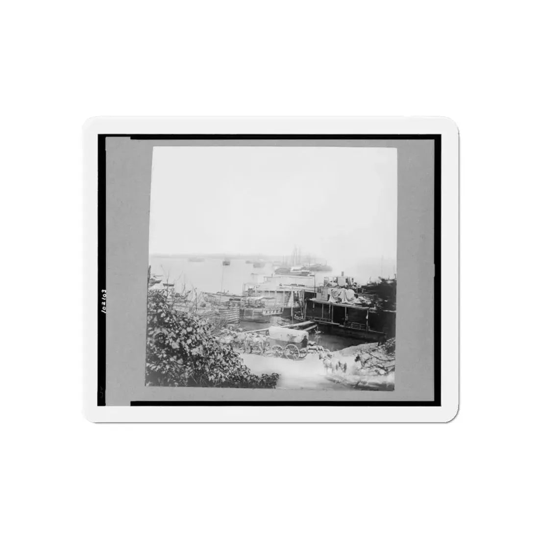 View Of City Point, Virginia, Showing Barges, Transports, Etc. (U.S. Civil War) Refrigerator Magnet 6 Inch Die-Cut - The Sticker Space