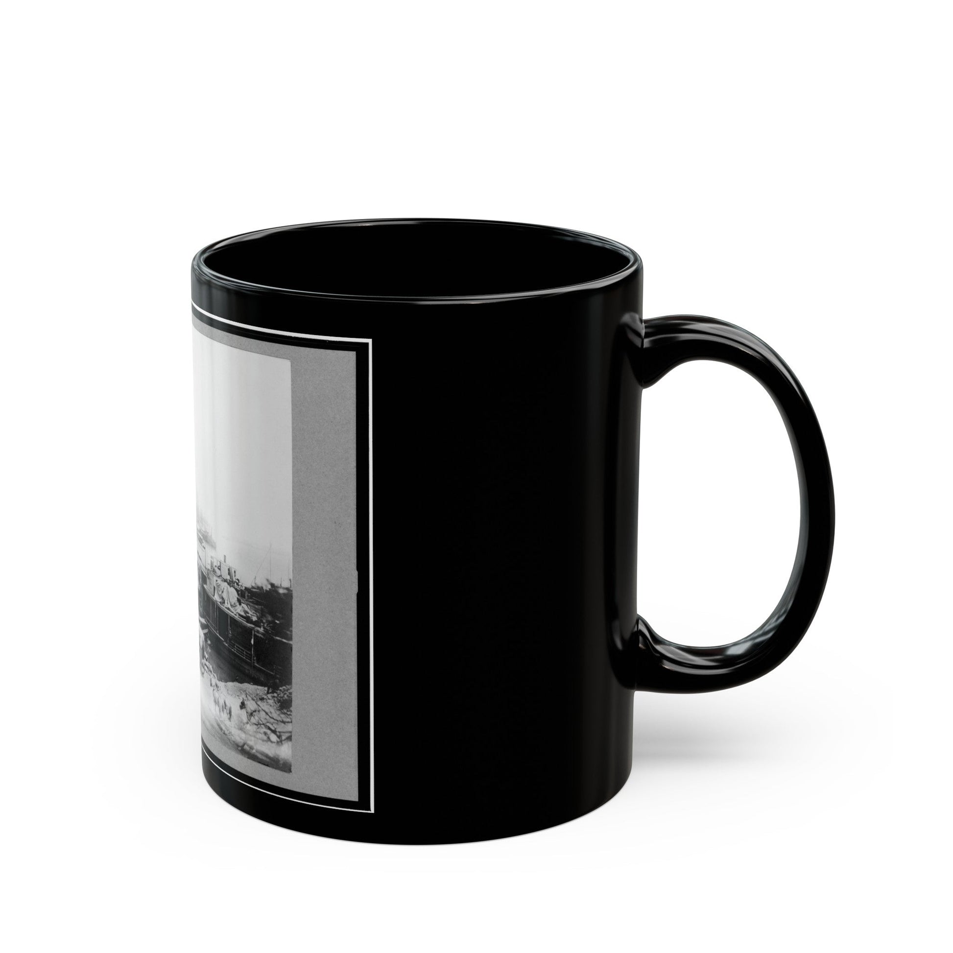 View Of City Point, Virginia, Showing Barges, Transports, Etc. (U.S. Civil War) Black Coffee Mug-The Sticker Space