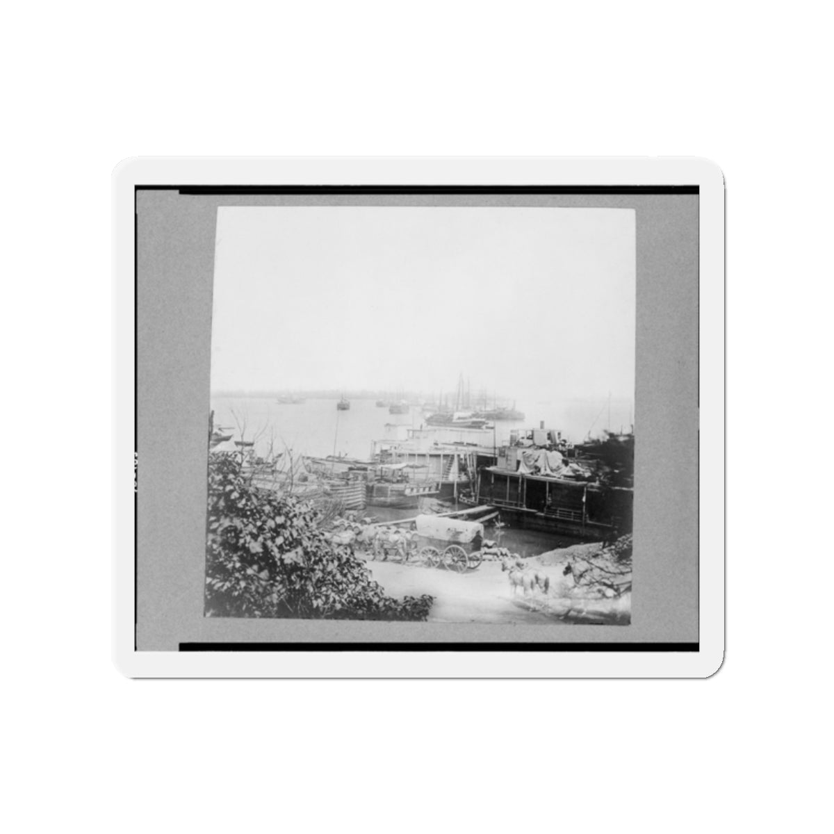 View Of City Point, Virginia, Showing Barges, Transports, Etc. (U.S. Civil War) Refrigerator Magnet-2" x 2"-The Sticker Space