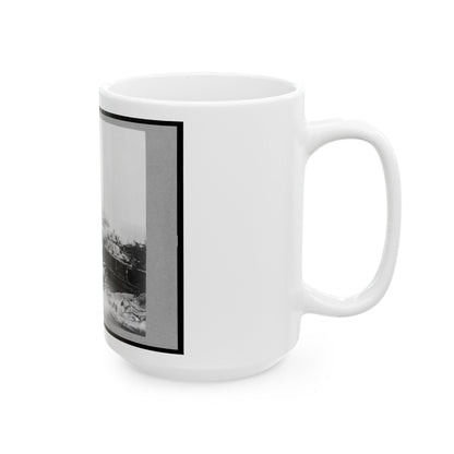 View Of City Point, Virginia, Showing Barges, Transports, Etc. (U.S. Civil War) White Coffee Mug-The Sticker Space