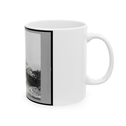 View Of City Point, Virginia, Showing Barges, Transports, Etc. (U.S. Civil War) White Coffee Mug-The Sticker Space