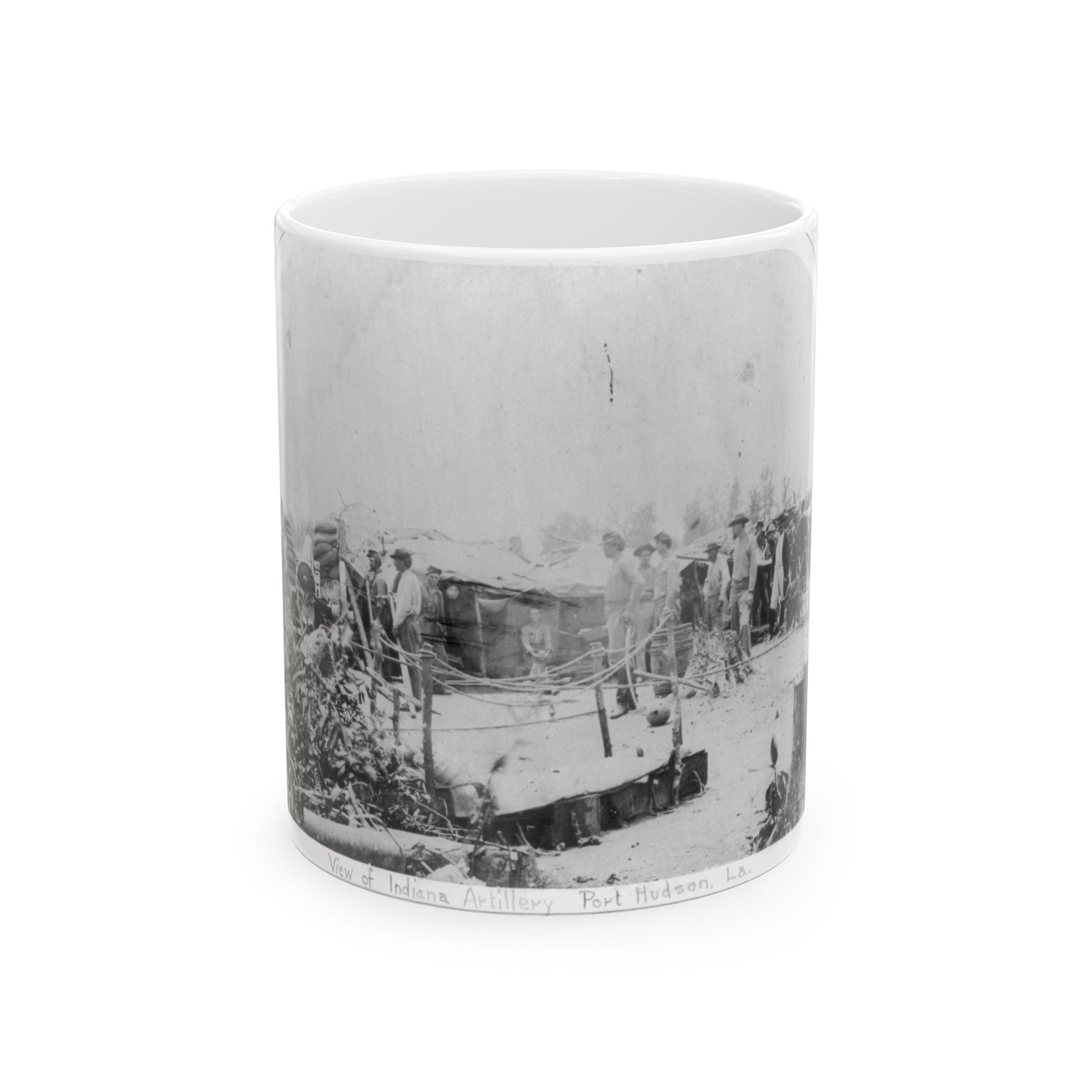 View Of Indiana Artillery, Port Hudson, La (U.S. Civil War) White Coffee Mug-11oz-The Sticker Space