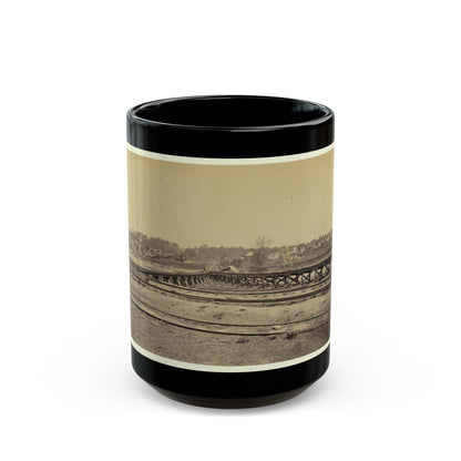 View Of The Y On The City Point And Army Railroad Line (U.S. Civil War) Black Coffee Mug-15oz-The Sticker Space