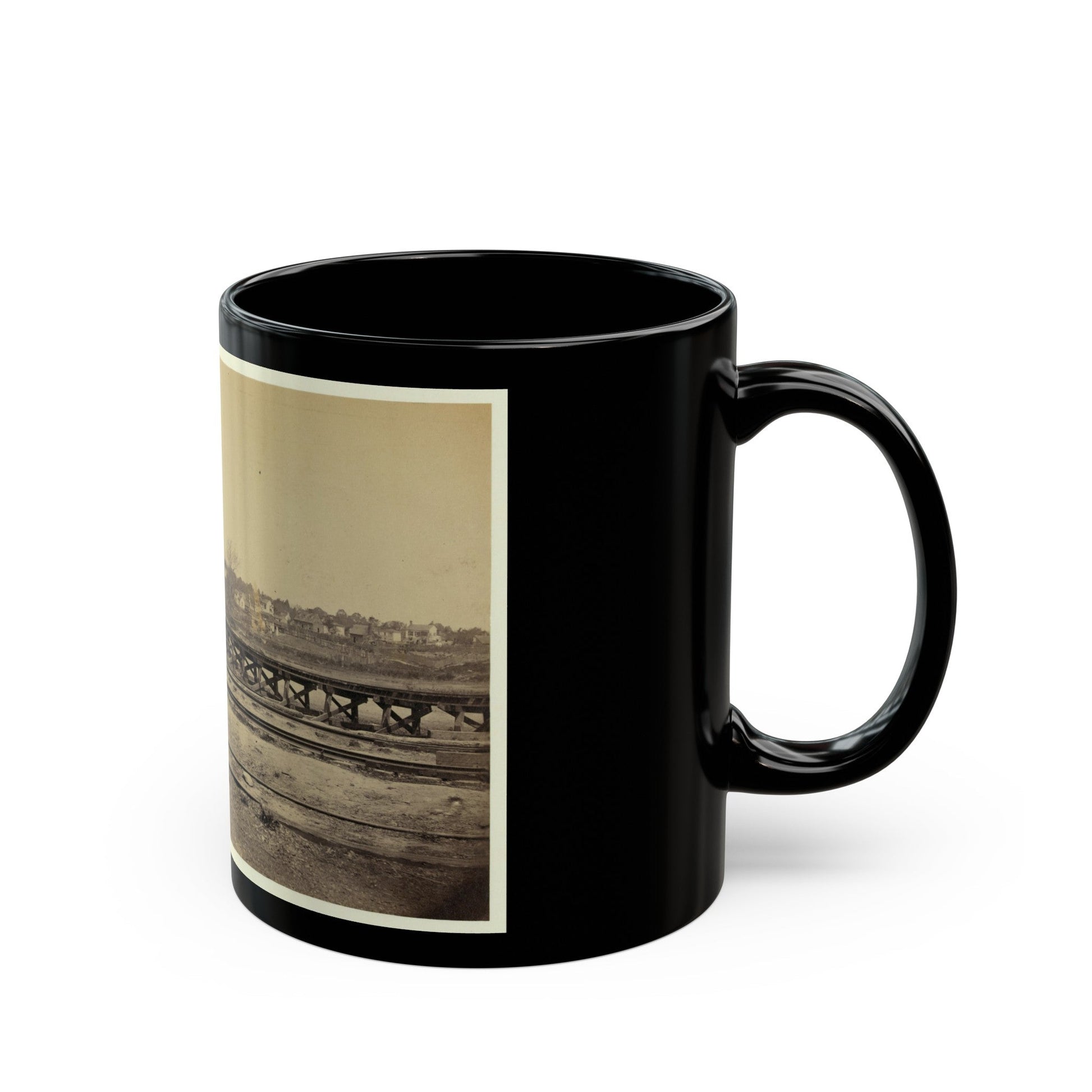 View Of The Y On The City Point And Army Railroad Line (U.S. Civil War) Black Coffee Mug-The Sticker Space