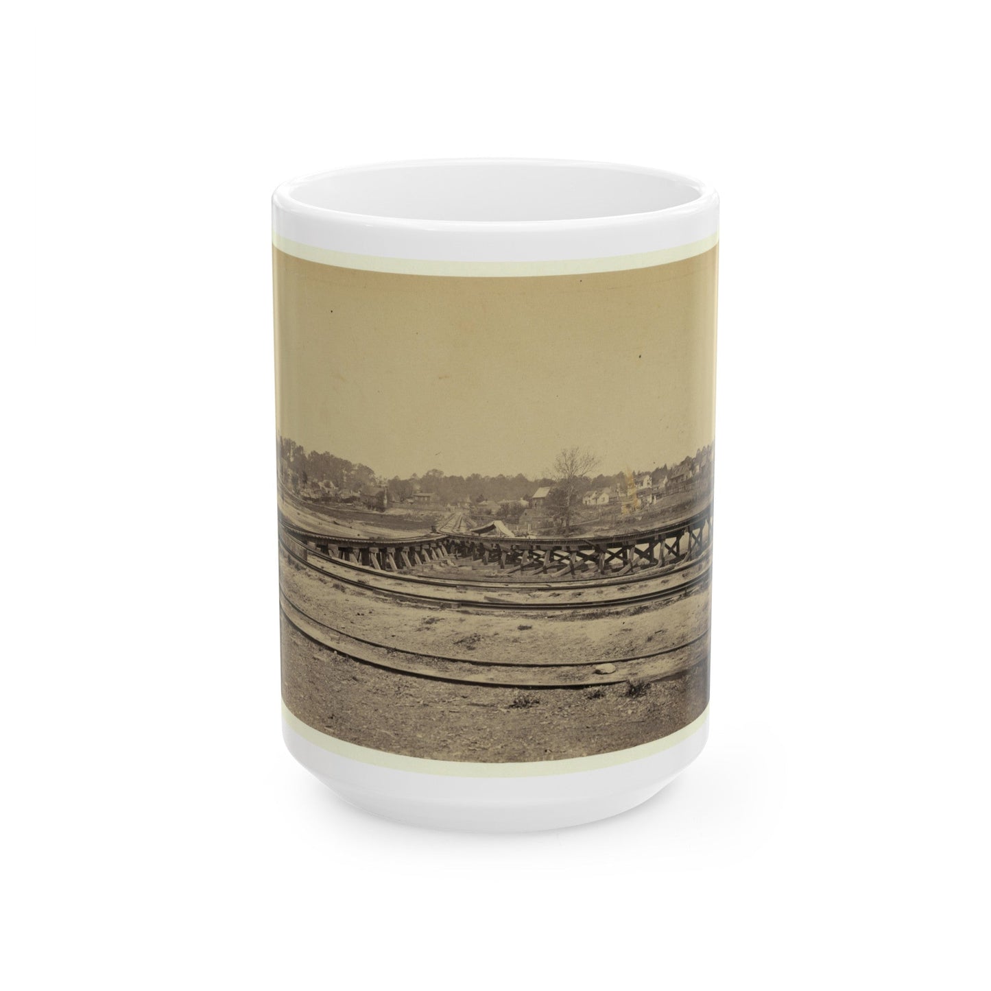 View Of The Y On The City Point And Army Railroad Line (U.S. Civil War) White Coffee Mug-15oz-The Sticker Space