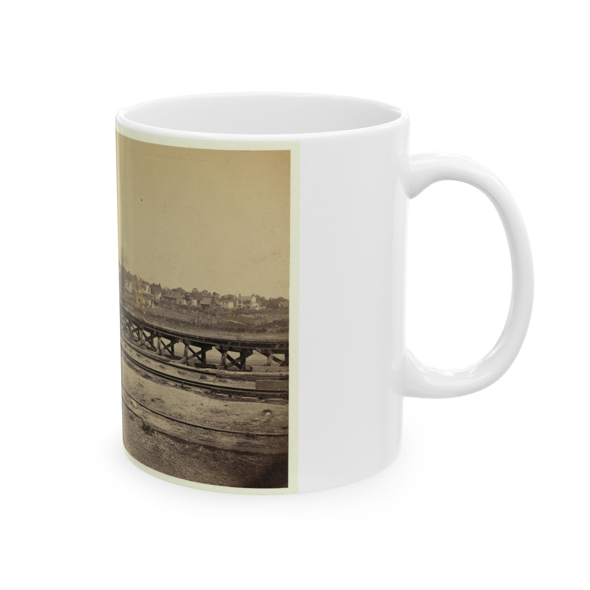 View Of The Y On The City Point And Army Railroad Line (U.S. Civil War) White Coffee Mug-The Sticker Space