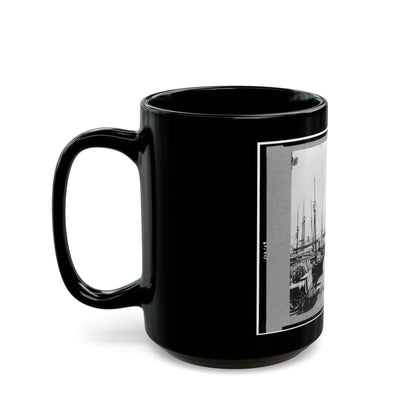 View Of Transports, Barges, Etc., City Point, Virginia (U.S. Civil War) Black Coffee Mug-The Sticker Space