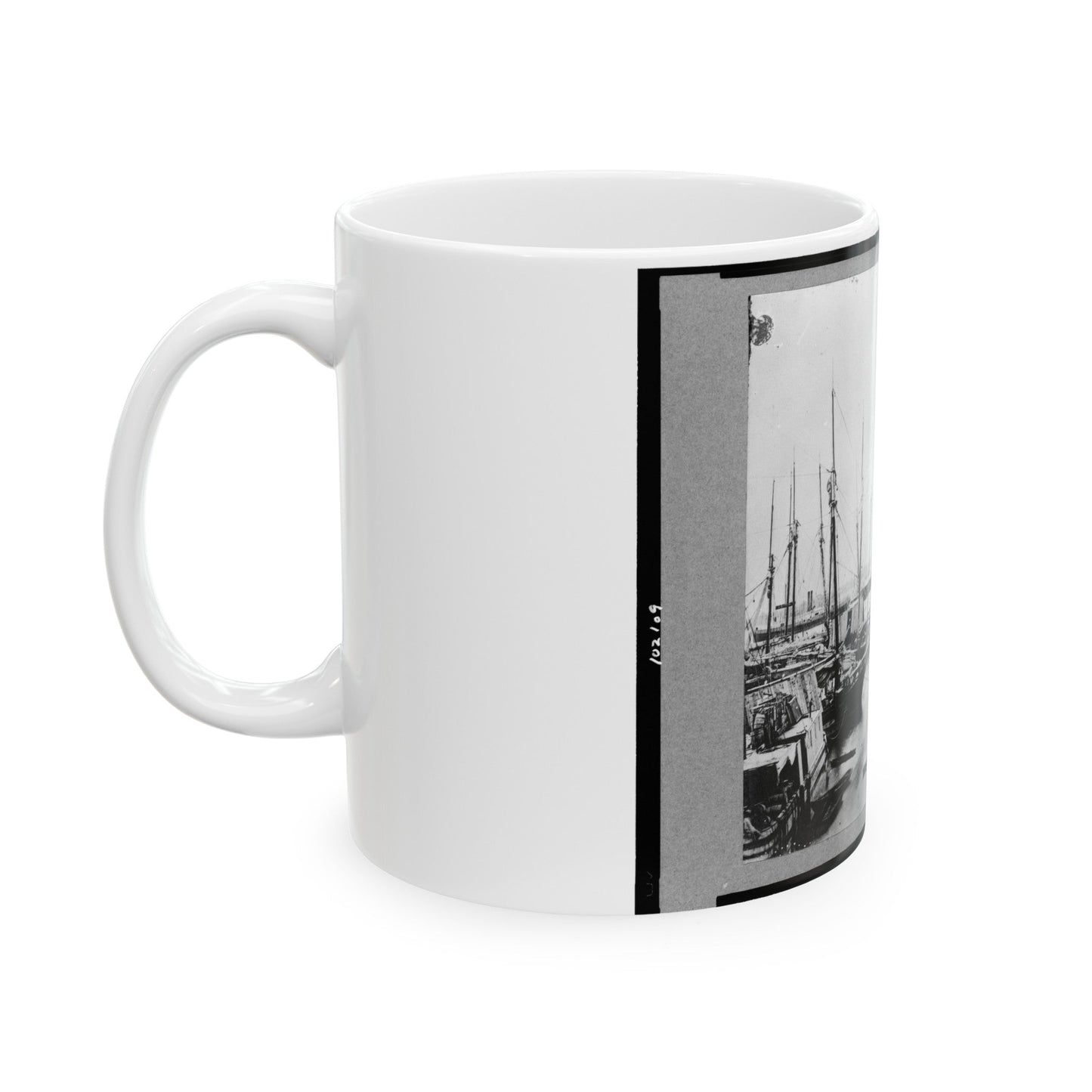 View Of Transports, Barges, Etc., City Point, Virginia (U.S. Civil War) White Coffee Mug-The Sticker Space