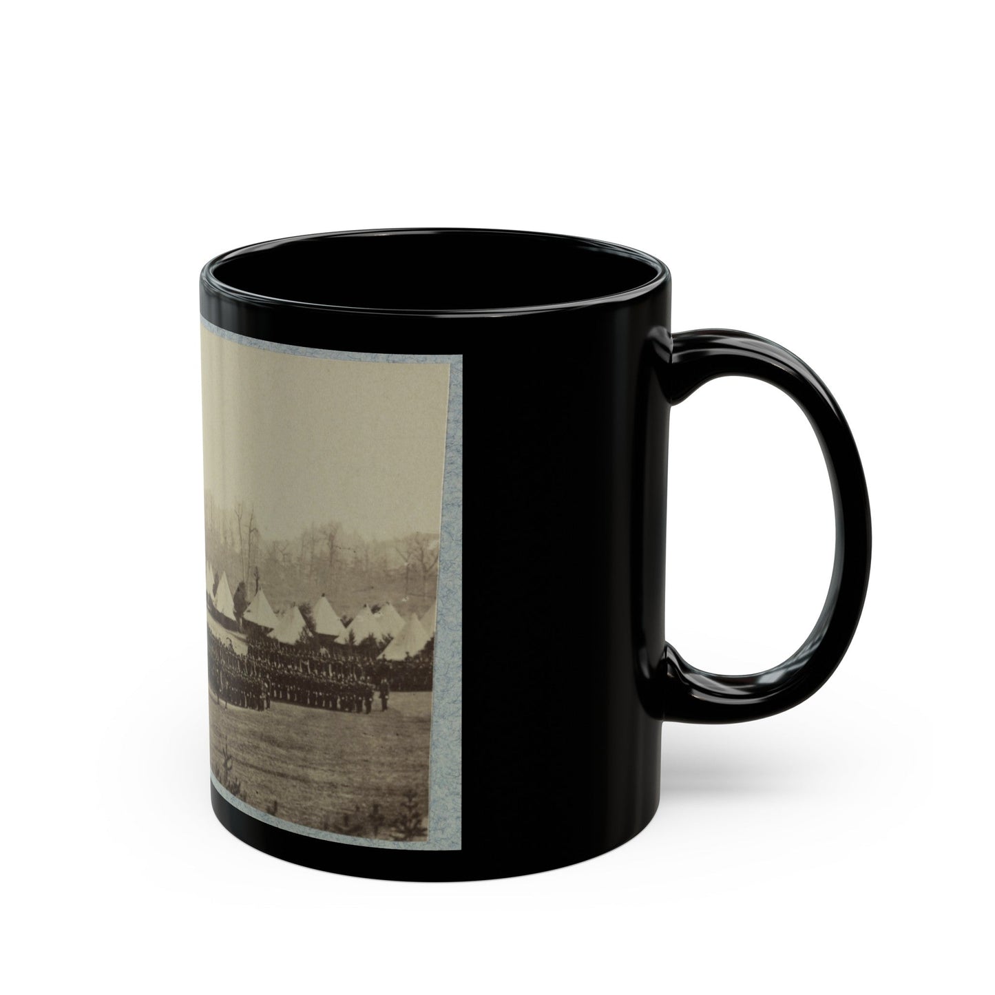 View Of Troops In Formation With Camp In Background (U.S. Civil War) Black Coffee Mug-The Sticker Space