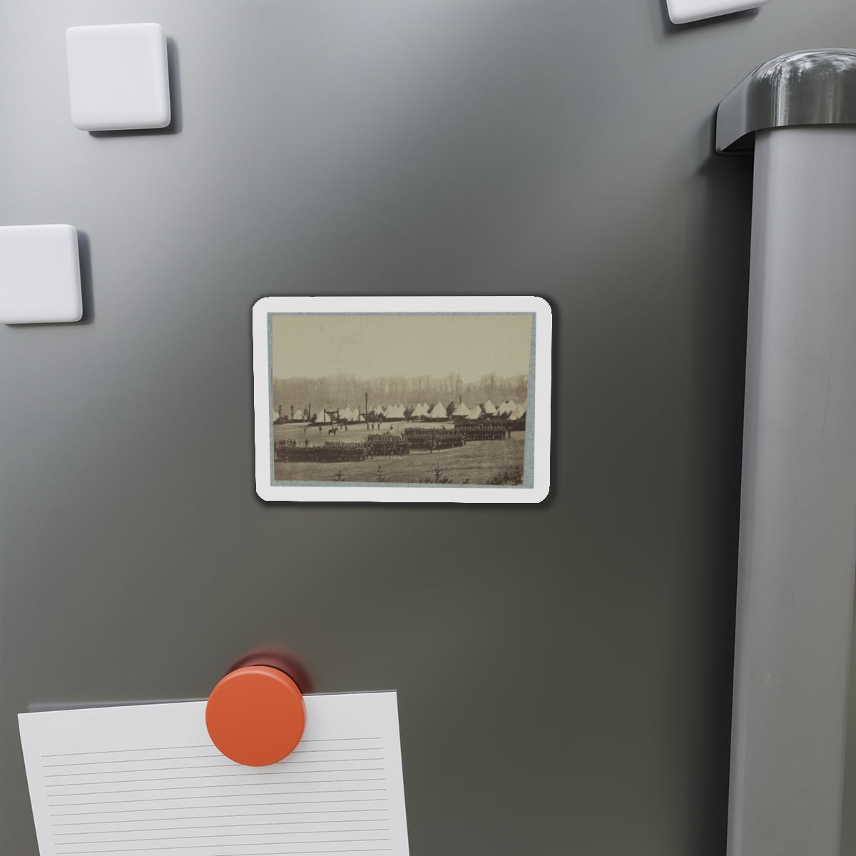 View Of Troops In Formation With Camp In Background (U.S. Civil War) Refrigerator Magnet-The Sticker Space