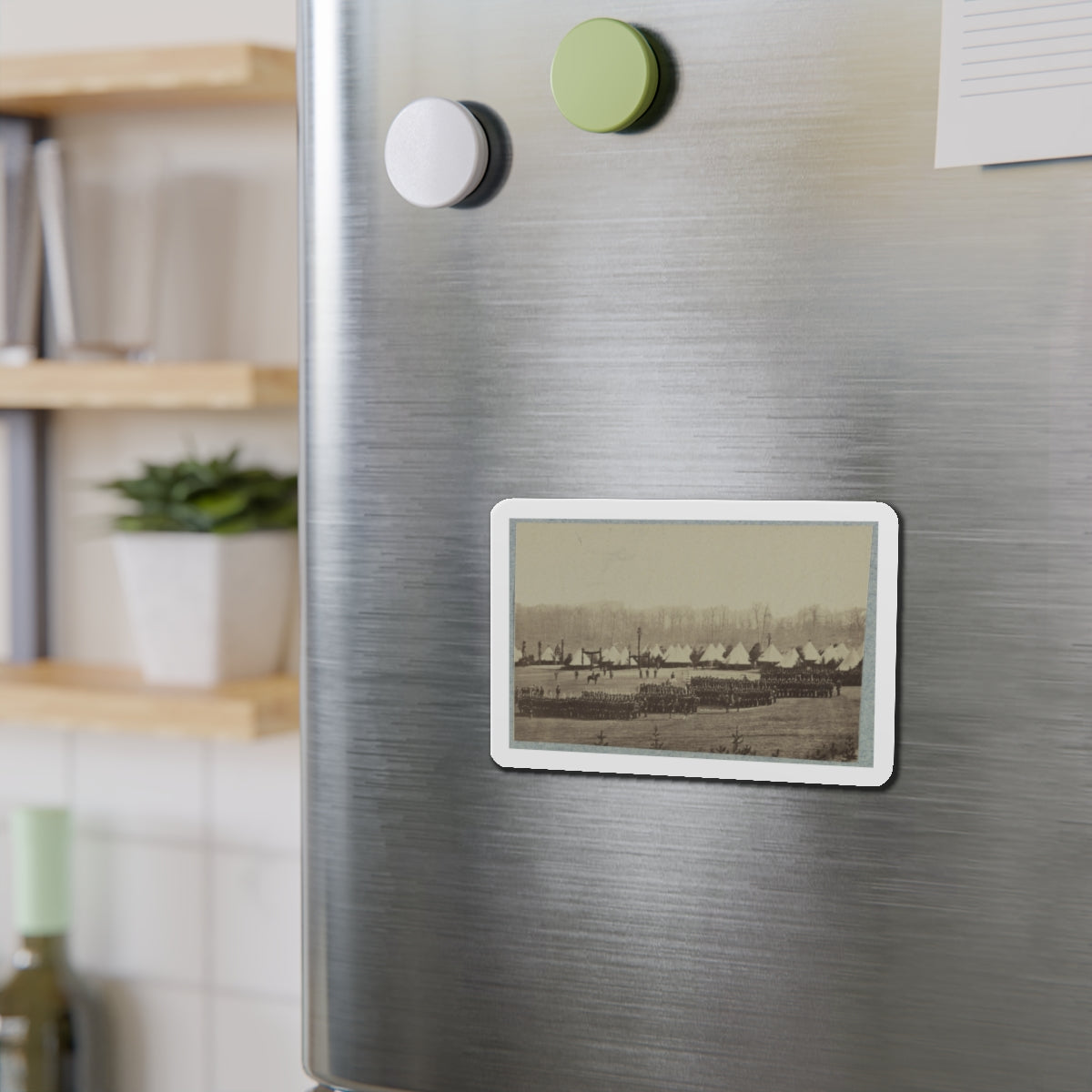 View Of Troops In Formation With Camp In Background (U.S. Civil War) Refrigerator Magnet-The Sticker Space