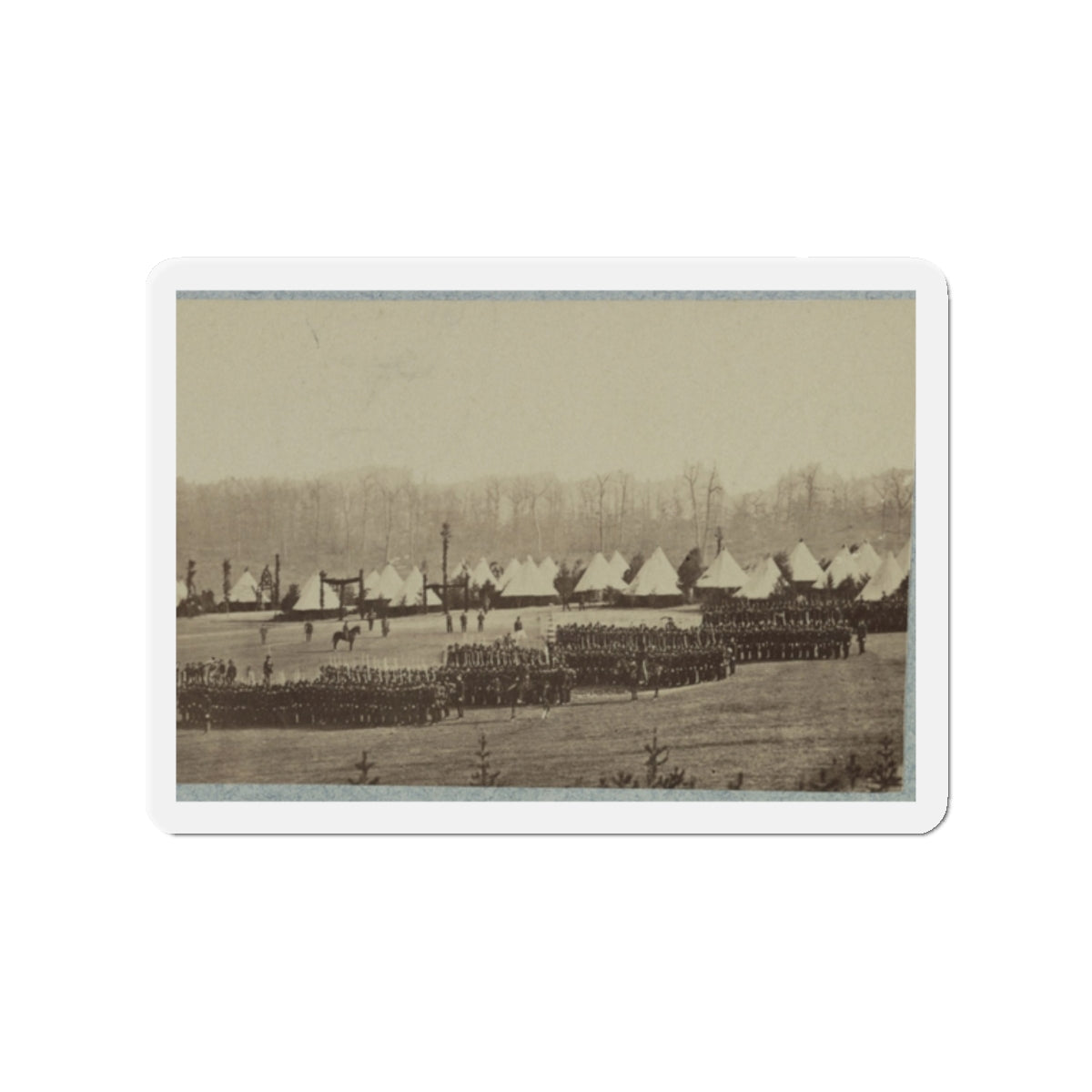 View Of Troops In Formation With Camp In Background (U.S. Civil War) Refrigerator Magnet-2" x 2"-The Sticker Space