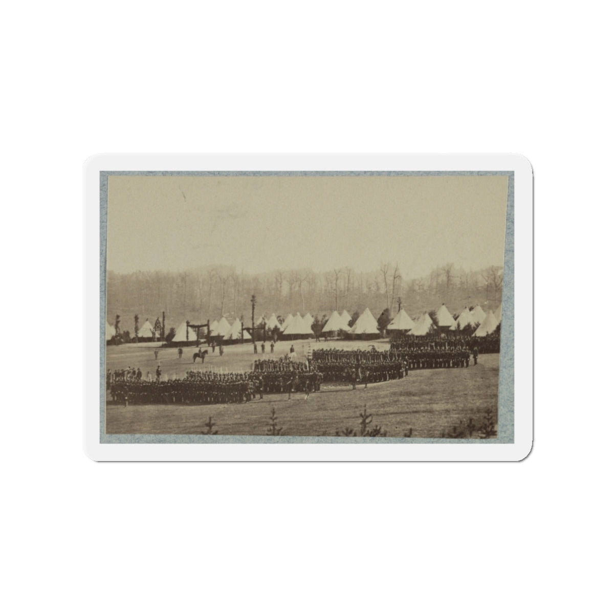 View Of Troops In Formation With Camp In Background (U.S. Civil War) Refrigerator Magnet-3" x 3"-The Sticker Space