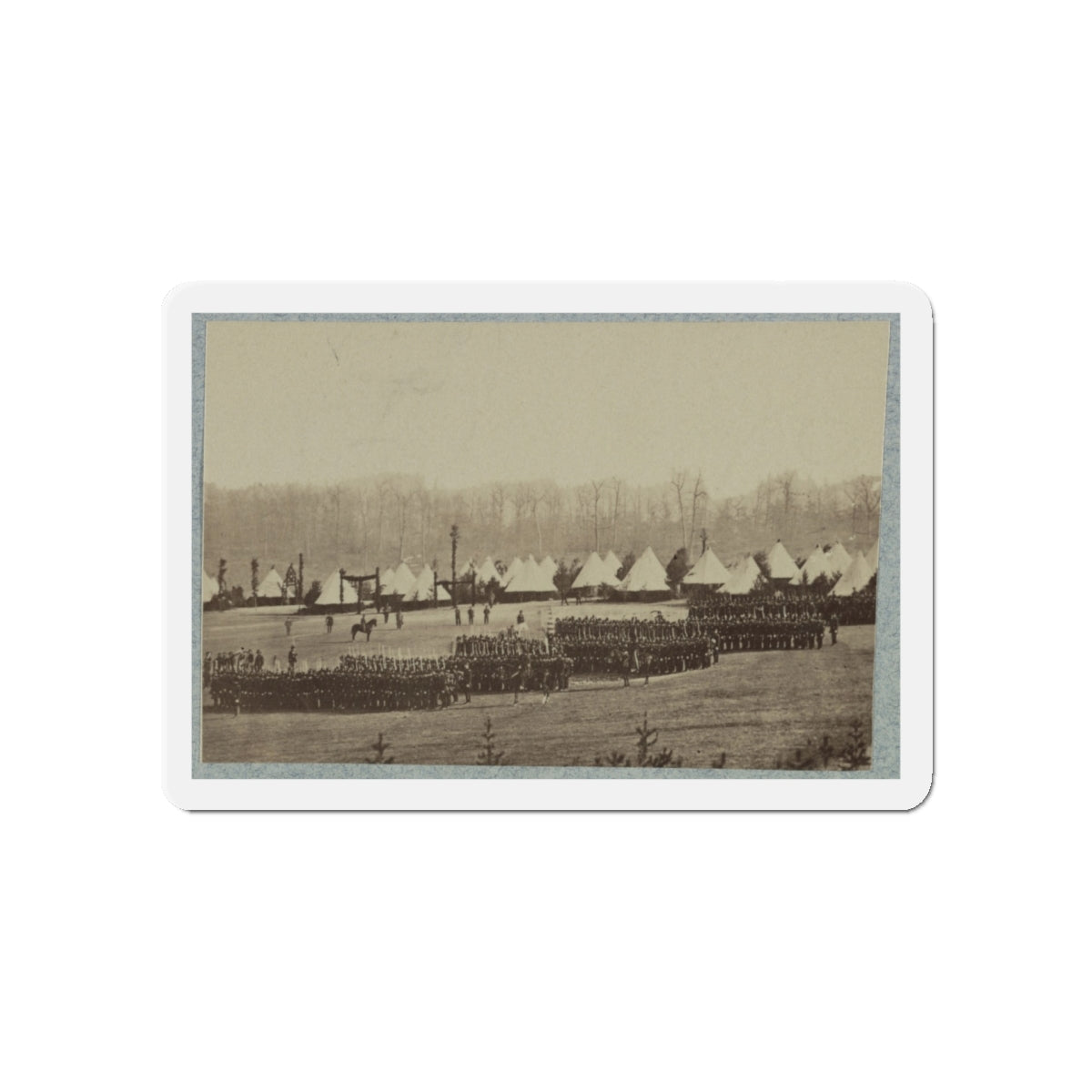 View Of Troops In Formation With Camp In Background (U.S. Civil War) Refrigerator Magnet-5" x 5"-The Sticker Space