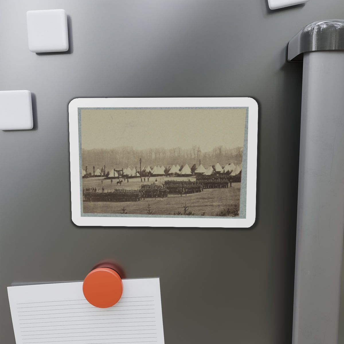 View Of Troops In Formation With Camp In Background (U.S. Civil War) Refrigerator Magnet-The Sticker Space