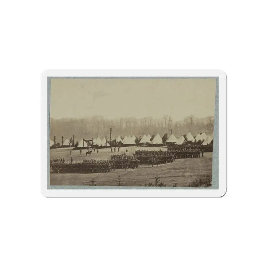 View Of Troops In Formation With Camp In Background (U.S. Civil War) Refrigerator Magnet 6 Inch Die-Cut - The Sticker Space
