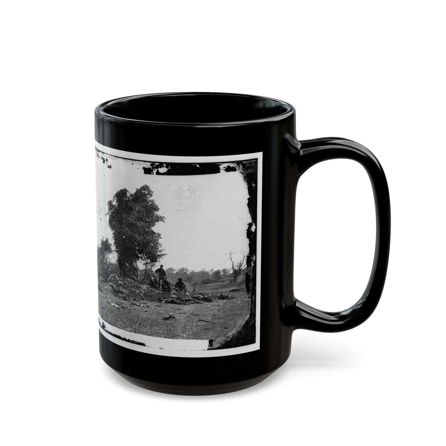 View On Battle-Field Of Antietam (U.S. Civil War) Black Coffee Mug-The Sticker Space