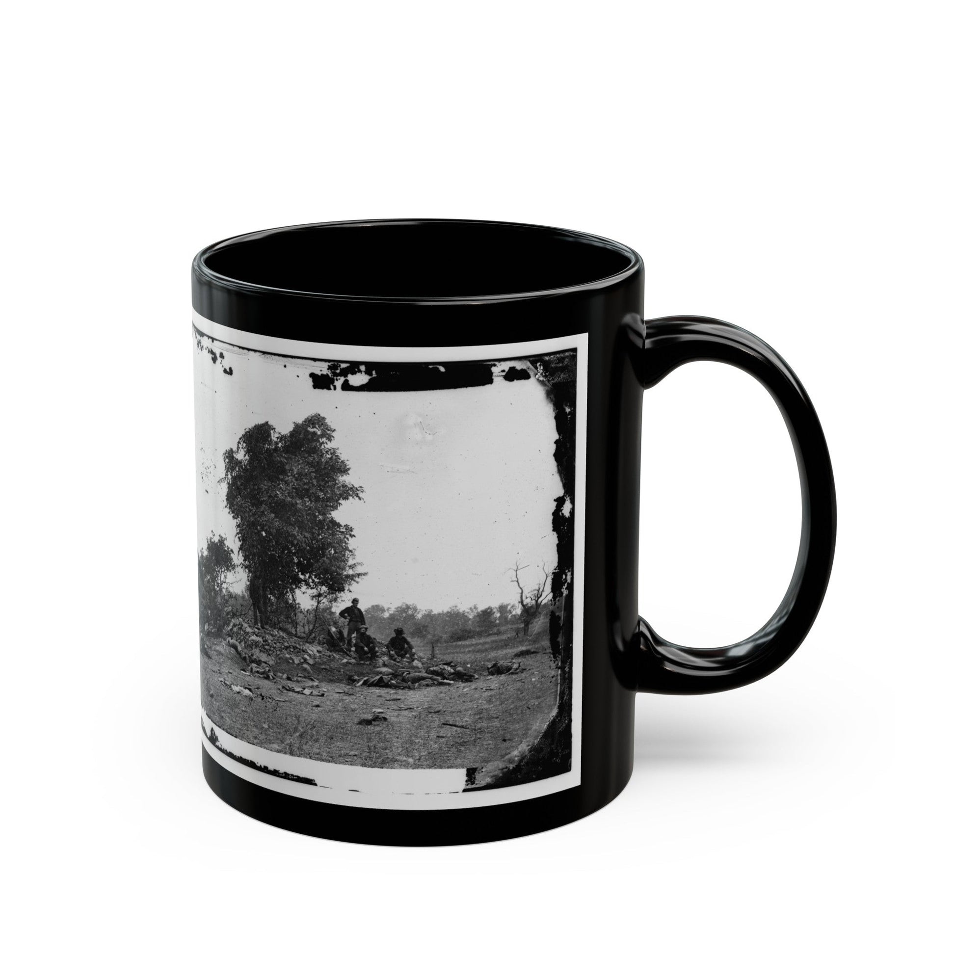 View On Battle-Field Of Antietam (U.S. Civil War) Black Coffee Mug-The Sticker Space