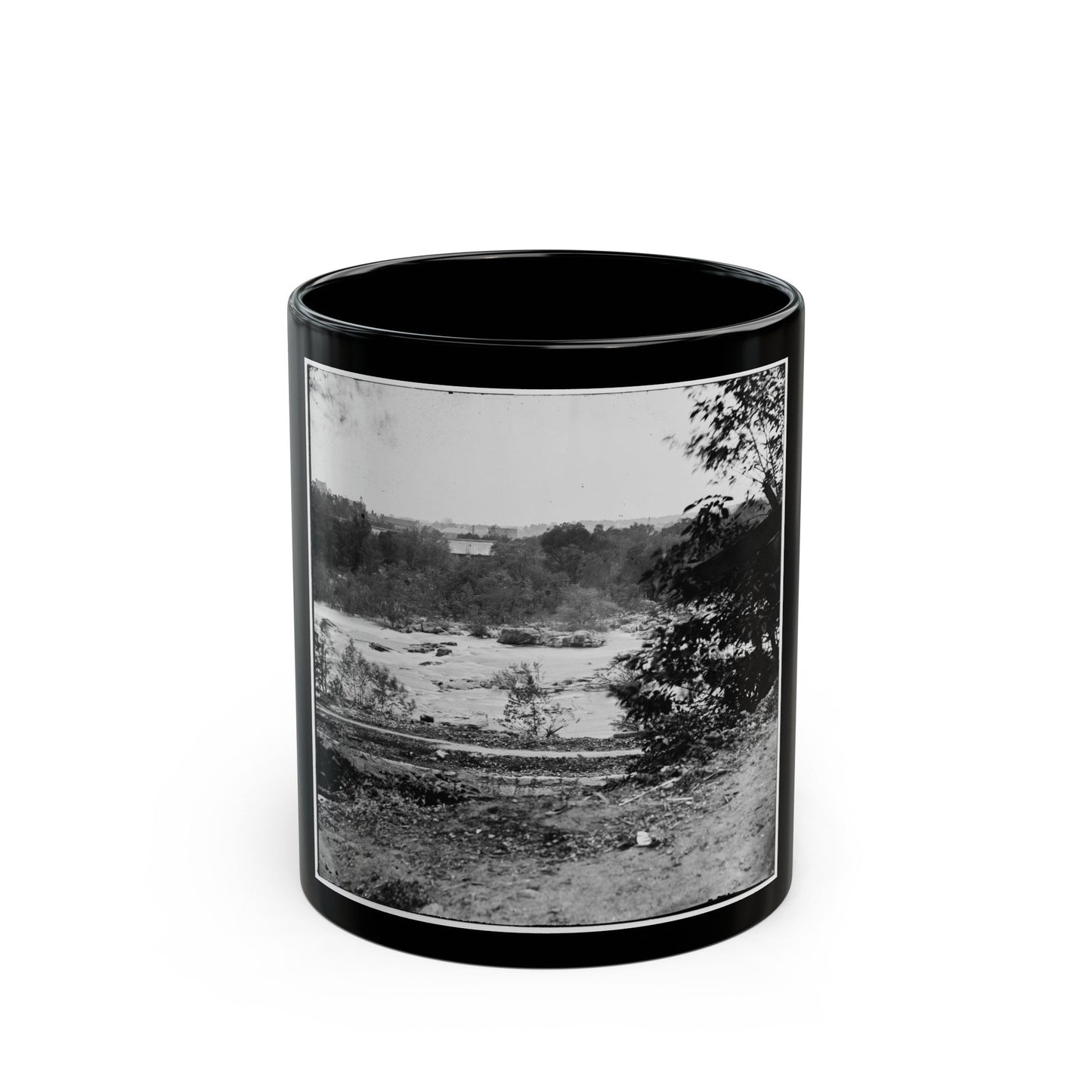 View On The James River, Looking Toward Manchester, Richmond, Va. (U.S. Civil War) Black Coffee Mug-11oz-The Sticker Space