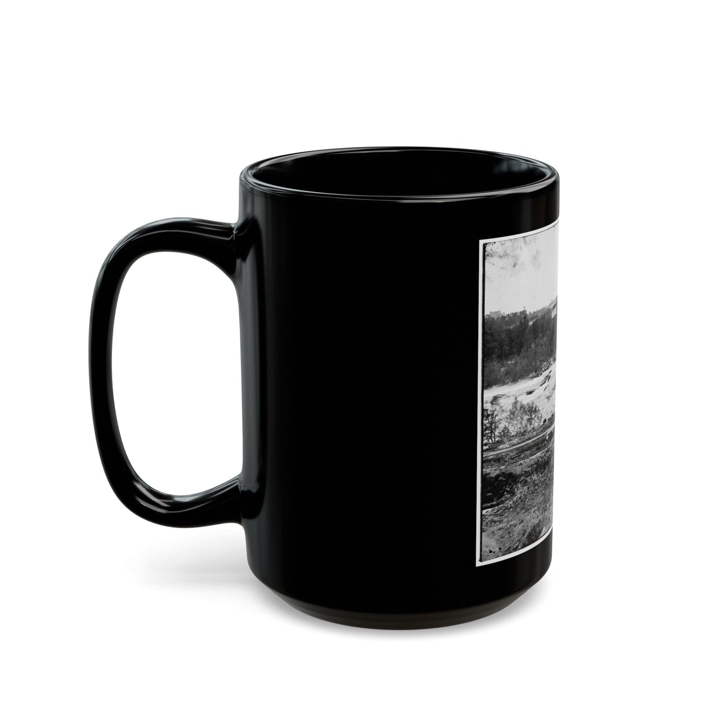 View On The James River, Looking Toward Manchester, Richmond, Va. (U.S. Civil War) Black Coffee Mug-The Sticker Space