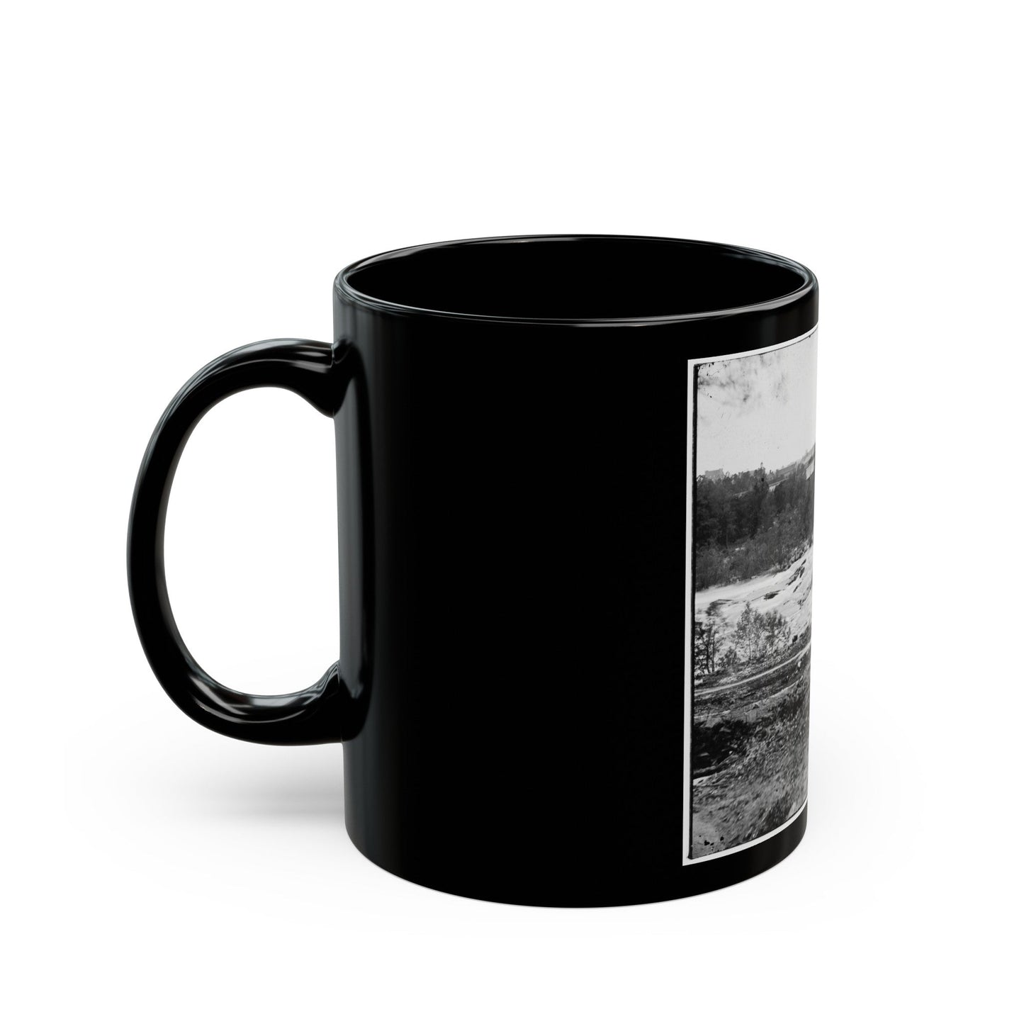 View On The James River, Looking Toward Manchester, Richmond, Va. (U.S. Civil War) Black Coffee Mug-The Sticker Space