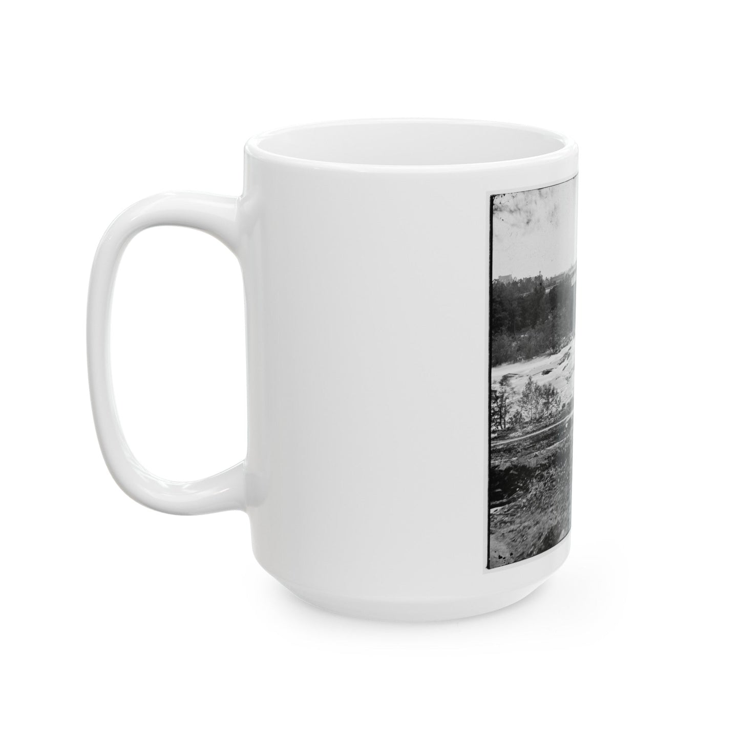 View On The James River, Looking Toward Manchester, Richmond, Va. (U.S. Civil War) White Coffee Mug-The Sticker Space