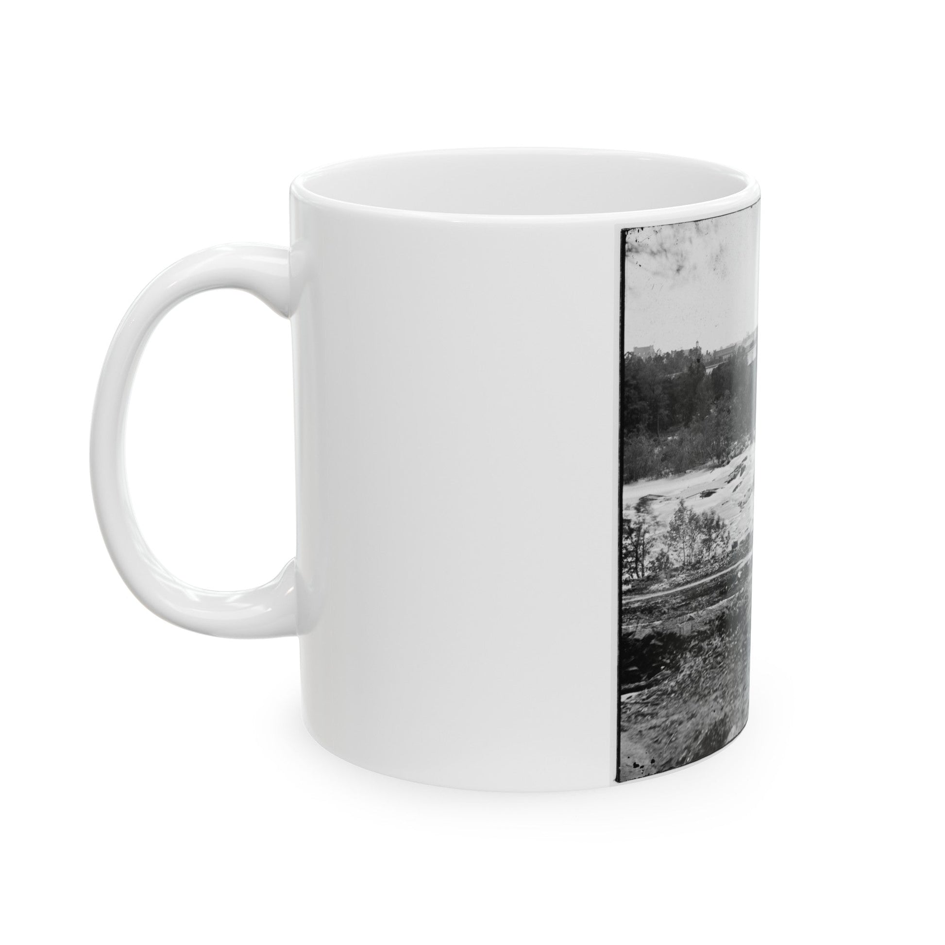 View On The James River, Looking Toward Manchester, Richmond, Va. (U.S. Civil War) White Coffee Mug-The Sticker Space