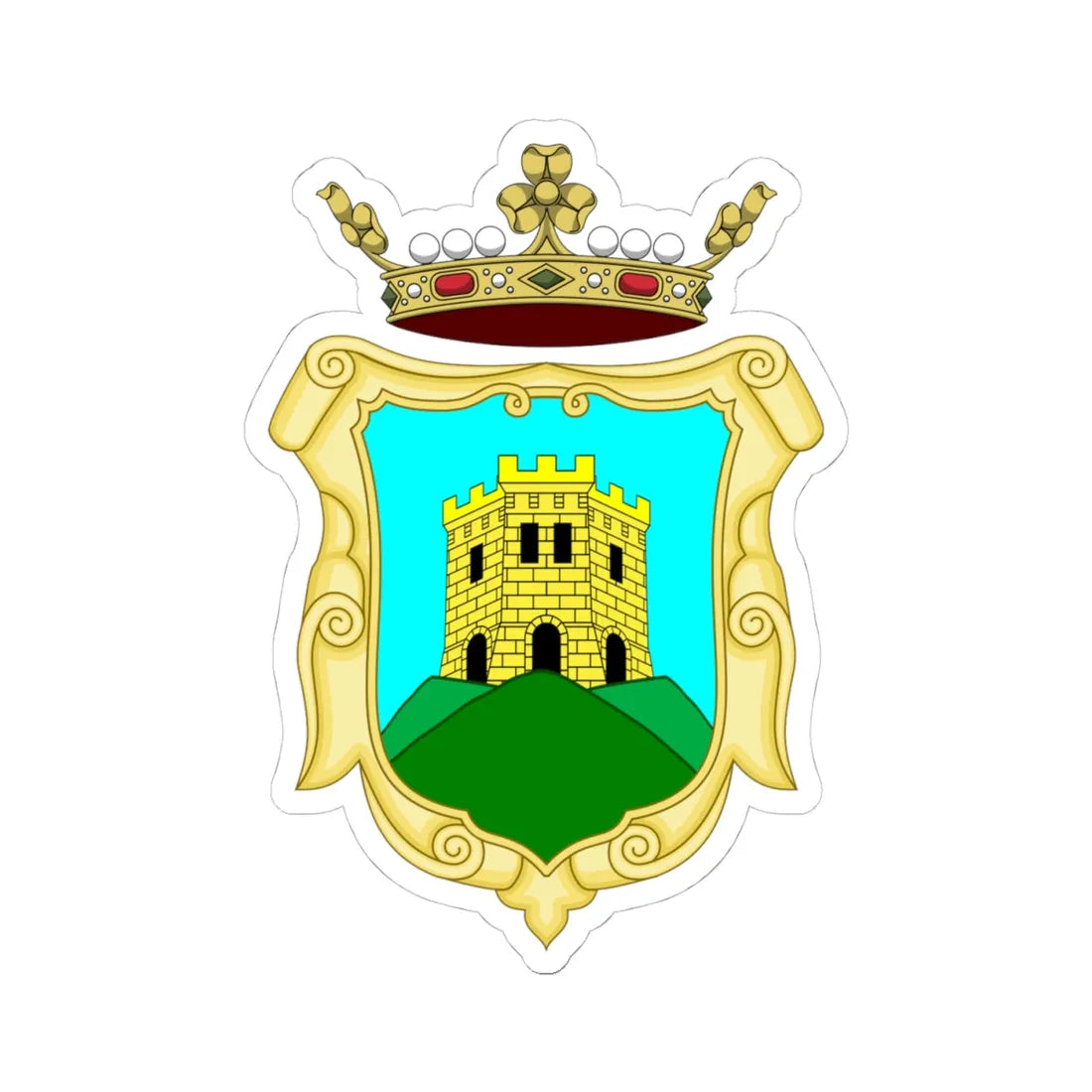 Viggiano-Stemma (Italy) (Coat of Arms) STICKER Vinyl Kiss-Cut Decal 4 Inch White - The Sticker Space