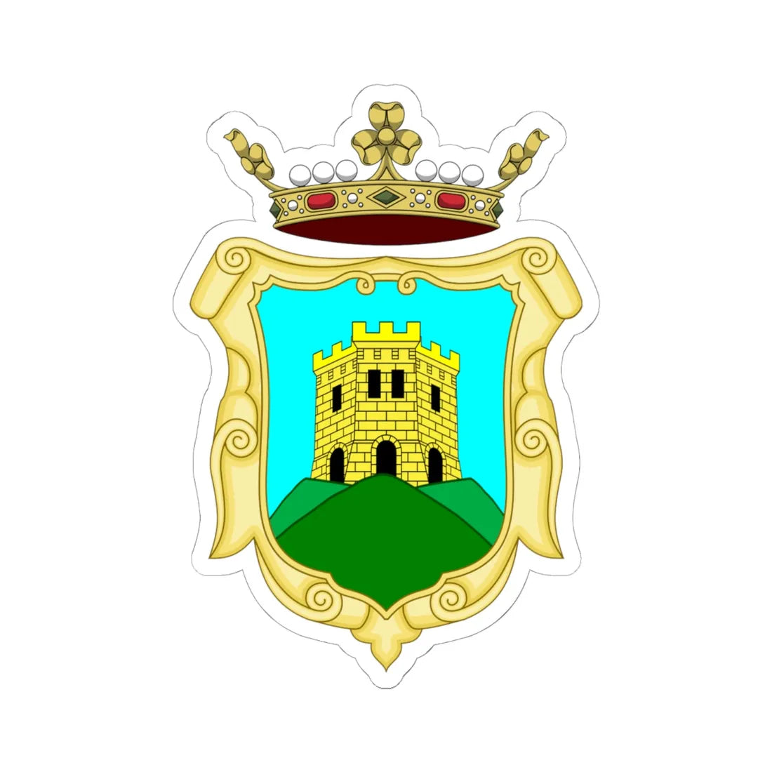 Viggiano-Stemma (Italy) (Coat of Arms) STICKER Vinyl Kiss-Cut Decal 6 Inch White - The Sticker Space