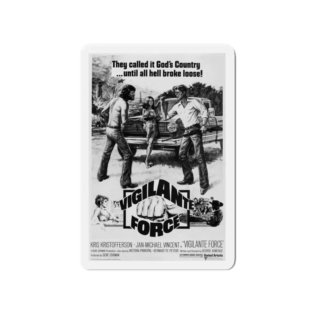 VIGILANTE FORCE 1976 Movie Poster - Refrigerator Magnet 4 Inch - The Sticker Space
