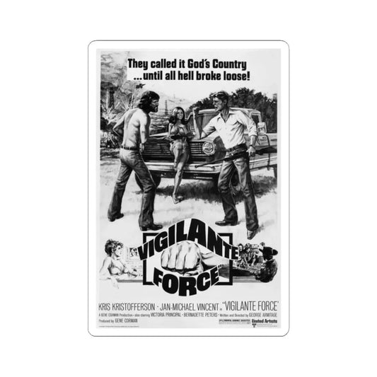VIGILANTE FORCE 1976 Movie Poster - STICKER Vinyl Kiss-Cut Decal 2 Inch White - The Sticker Space